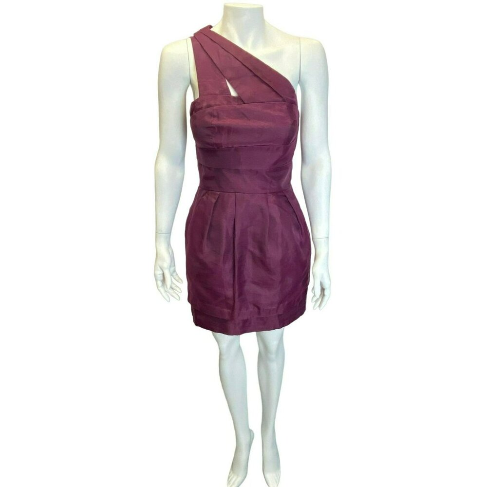 BCBGeneration Gown Dress Size 4 Purple Plum Magenta Taffeta Formal BCBG